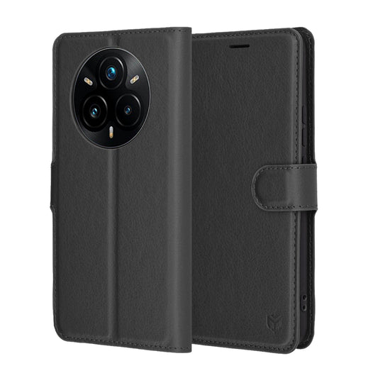 Cover til Realme 14 Pro+, Techsuit, Leather Folio, Sort