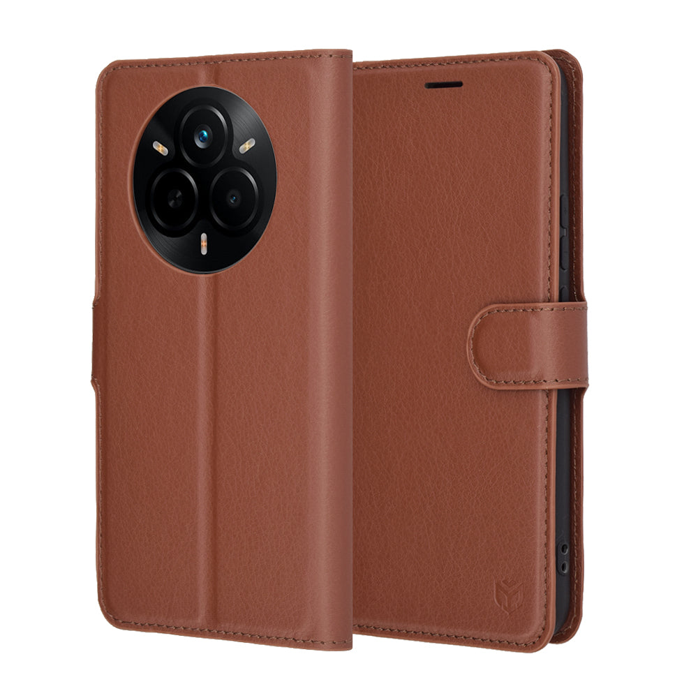Cover til Realme 14 Pro, Techsuit, Leather Folio, Brun