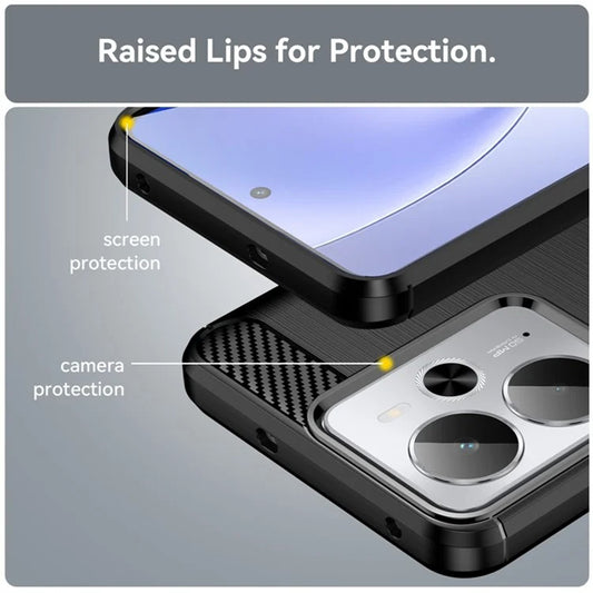 Cover til Realme 14T / 14, Techsuit, Carbon, Sort