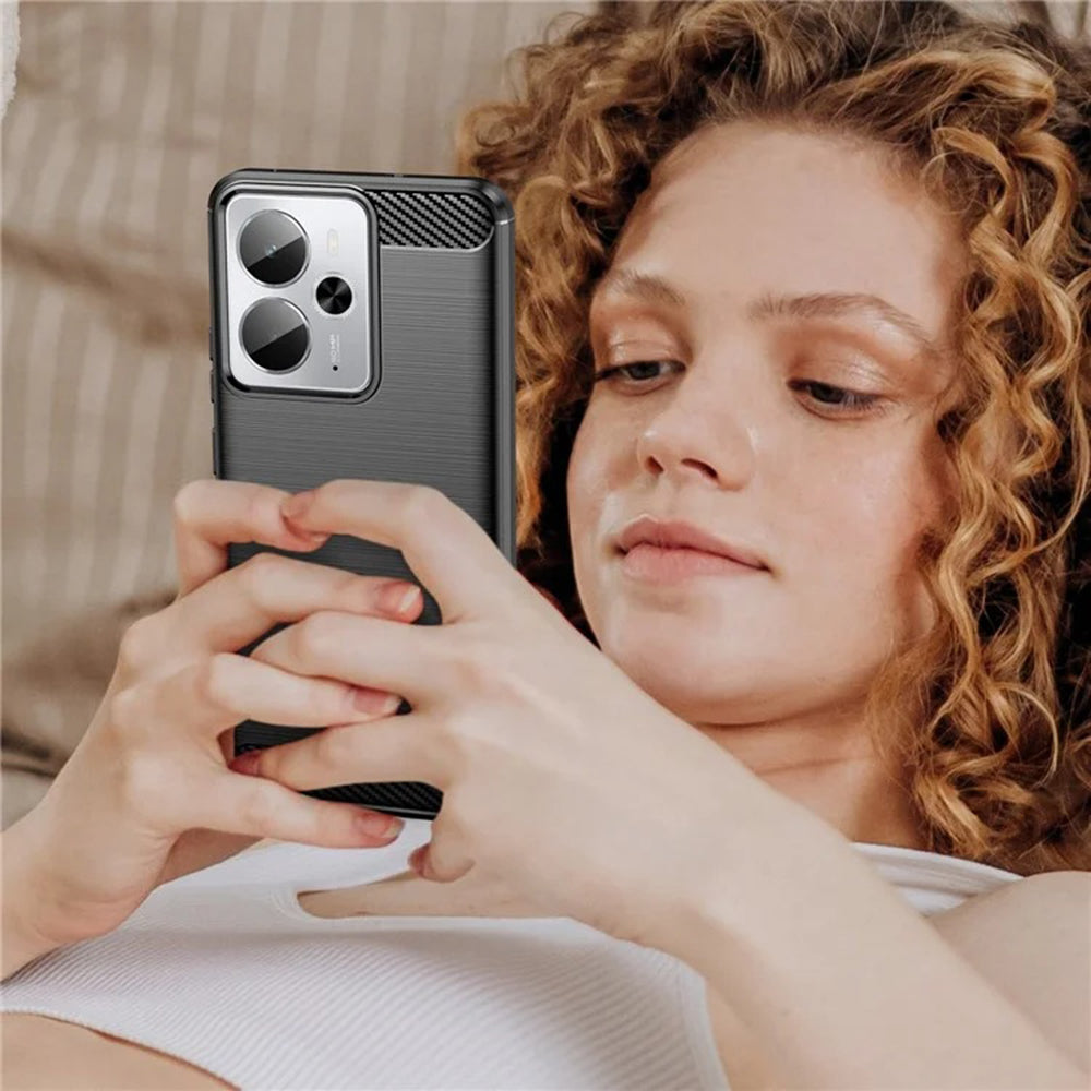 Cover til Realme 14T / 14, Techsuit, Carbon, Sort
