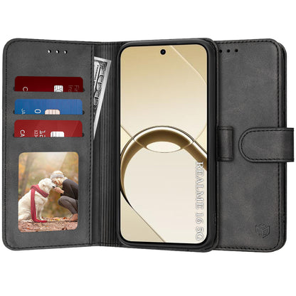 Cover til Realme 16, Techsuit, Diary Book, Sort