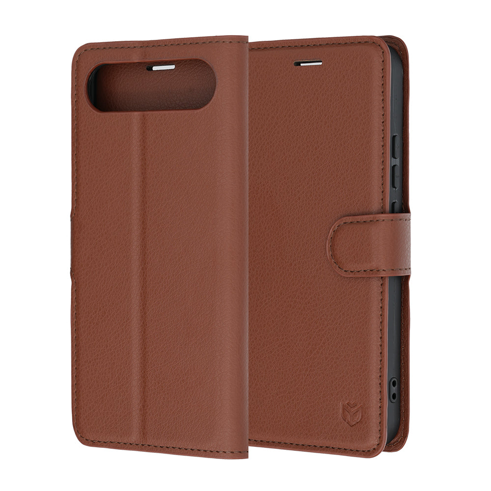 Cover til Realme 16, Techsuit, Leather Folio, Brun
