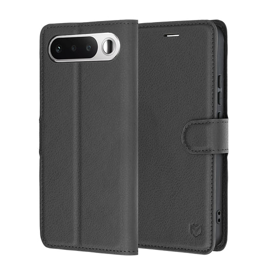 Cover til Realme 16, Techsuit, Leather Folio, Sort