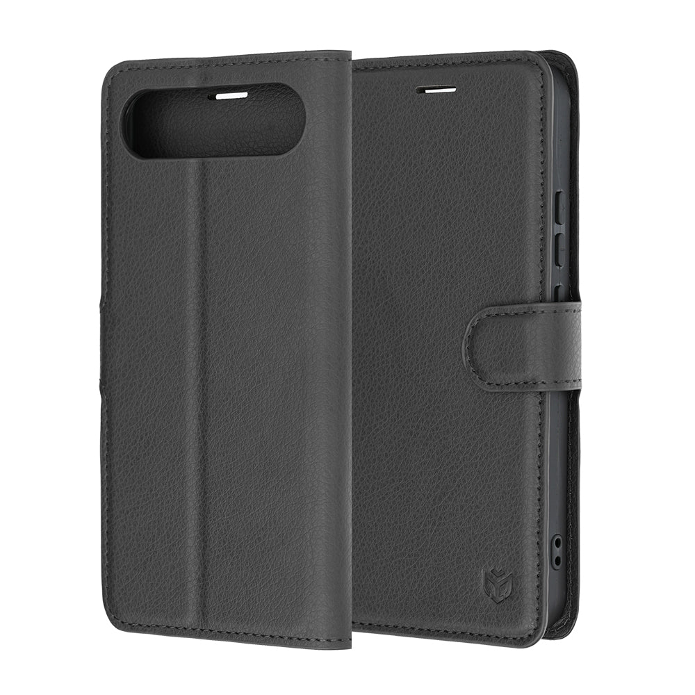 Cover til Realme 16, Techsuit, Leather Folio, Sort