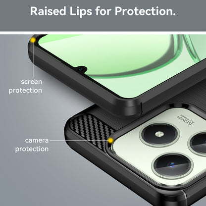 Cover til Realme C63 / C61, Techsuit, Carbon, Sort