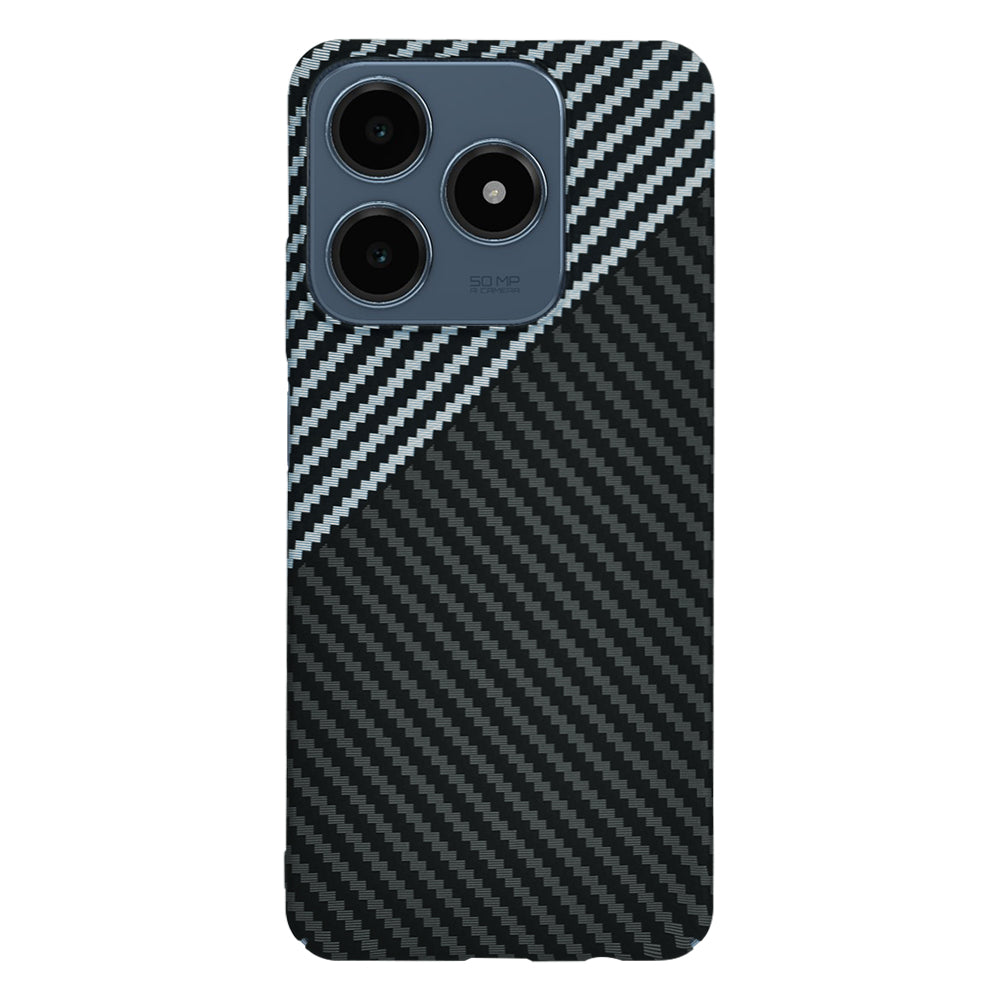 Cover til Realme C63 / C61, Techsuit, Carbonite FiberShell, Sort Grå