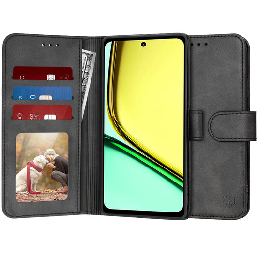 Case for Realme C67 4G, Techsuit, Diary Book, Black