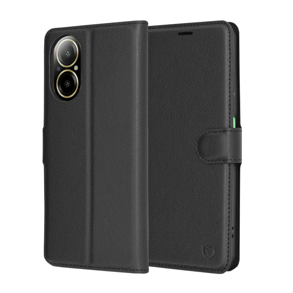 Cover til Realme C67 4G, Techsuit, Leather Folio, Sort