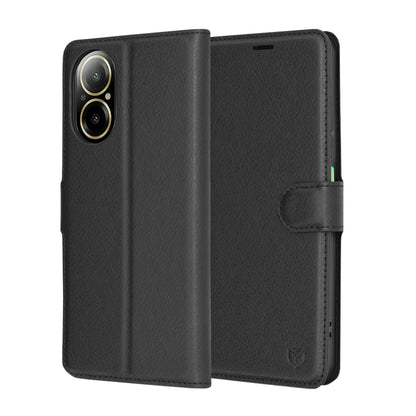 Cover til Realme C67 4G, Techsuit, Leather Folio, Sort