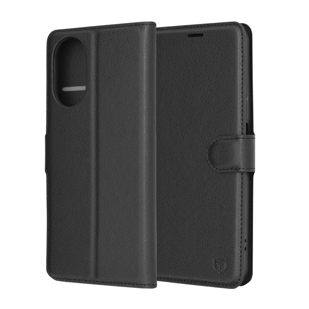 Cover til Realme C67 4G, Techsuit, Leather Folio, Sort