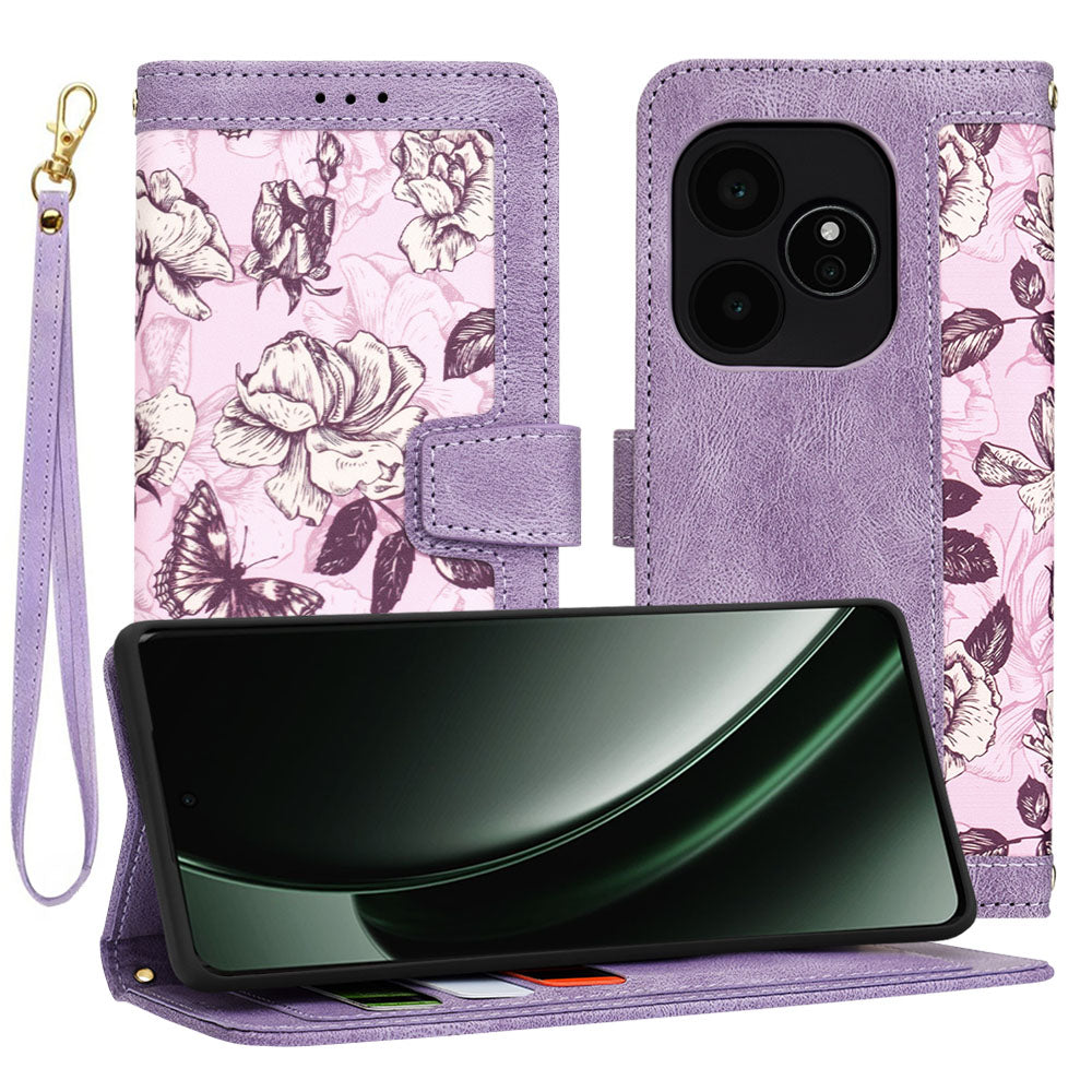 Cover til Realme GT 6T / GT 6, Techsuit, FlipCraft, Lilla