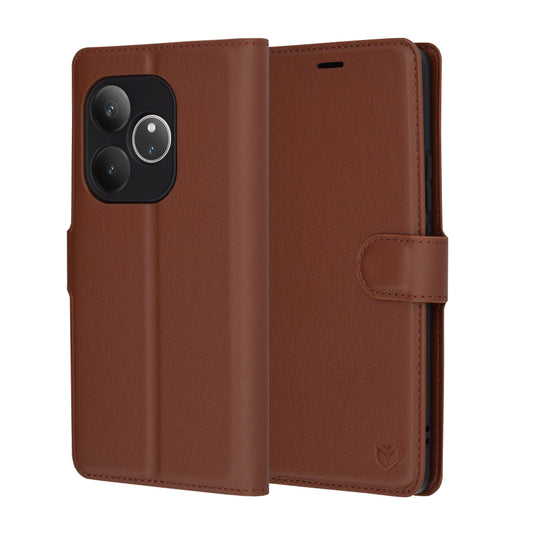 Cover til Realme GT 6T / GT 6, Techsuit, Leather Folio, Brun
