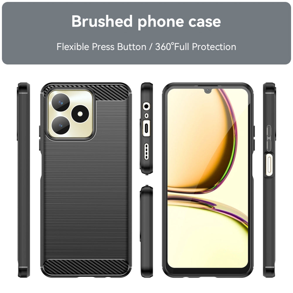 Cover til Realme Note 50 / C51, Techsuit, Carbon, Sort