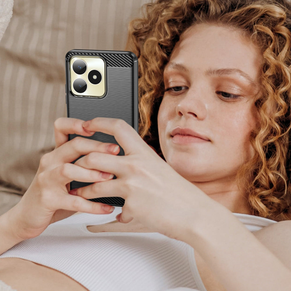 Cover til Realme Note 50 / C51, Techsuit, Carbon, Sort