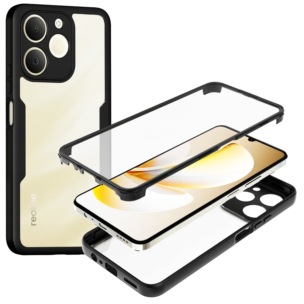 Etui til Realme Note 70T, Techsuit, ColorVerse 360, Sort