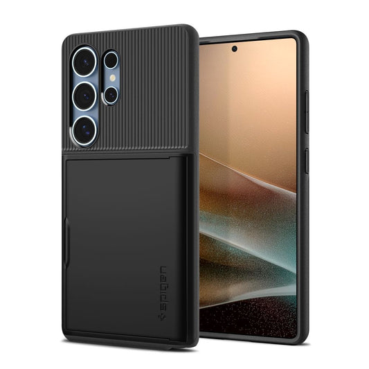 Etui til Samsung Galaxy S25 Ultra S938, Spigen, Slim Armor CS, Sort ACS08967