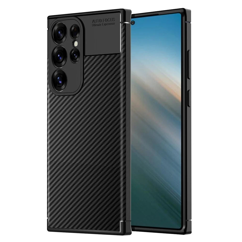 Cover til Samsung Galaxy S25 Ultra S938, Techsuit, CarbonFiber, Sort