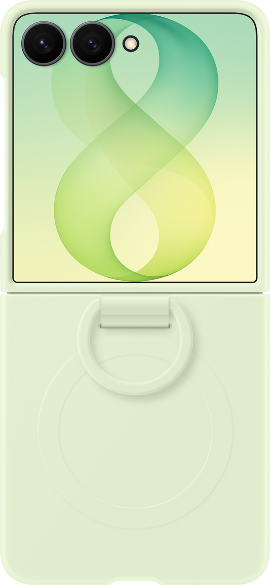 Cover til Samsung Galaxy Z Flip8 F776, Silikone Ring Magnet, Grøn EF-EF776CGEGWW