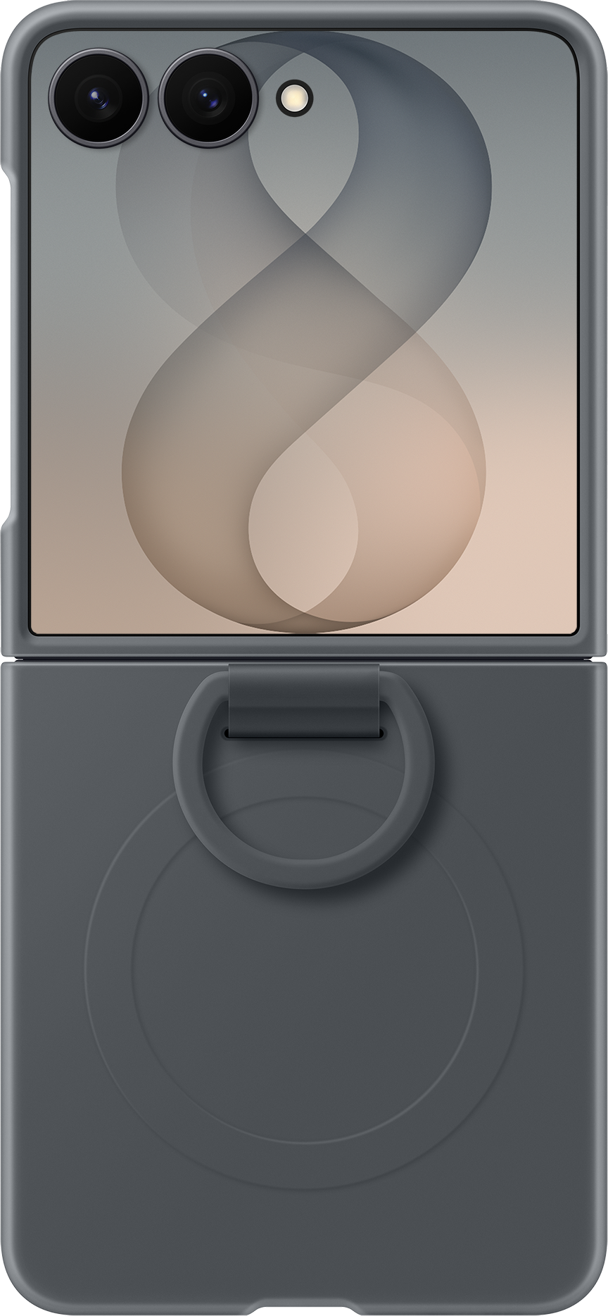 Cover til Samsung Galaxy Z Flip8 F776, Silicone Ring Magnet, Sort EF-EF776CBEGWW
