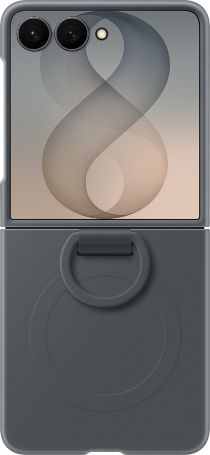 Cover til Samsung Galaxy Z Flip8 F776, Silicone Ring Magnet, Sort EF-EF776CBEGWW