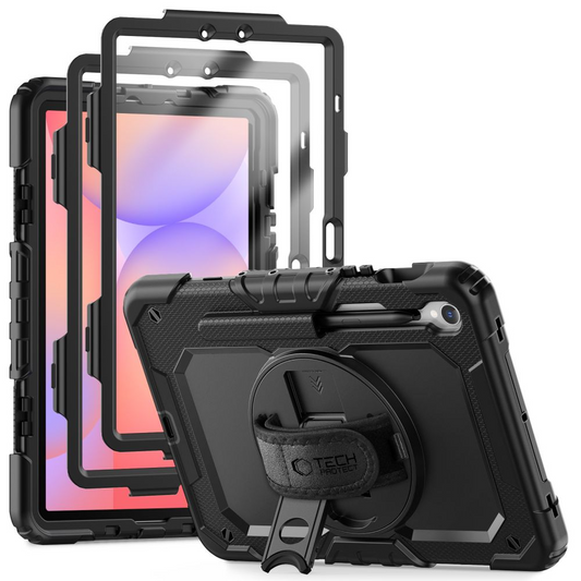 Cover til Samsung Galaxy Tab S10 Lite / Tab S10 FE / Tab S9 FE / Tab S9, Tech-Protect, Solid360, Sort