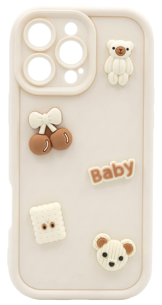 Cover til Samsung Galaxy A37 5G, OEM, Ultra Trendy 3D Bear, Beige