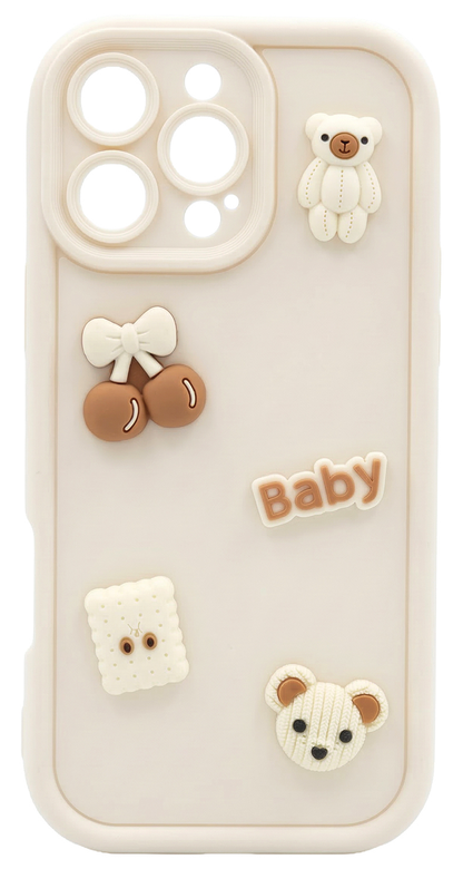 Cover til Samsung Galaxy S26 Plus S947, OEM, Ultra Trendy 3D Bear, Beige