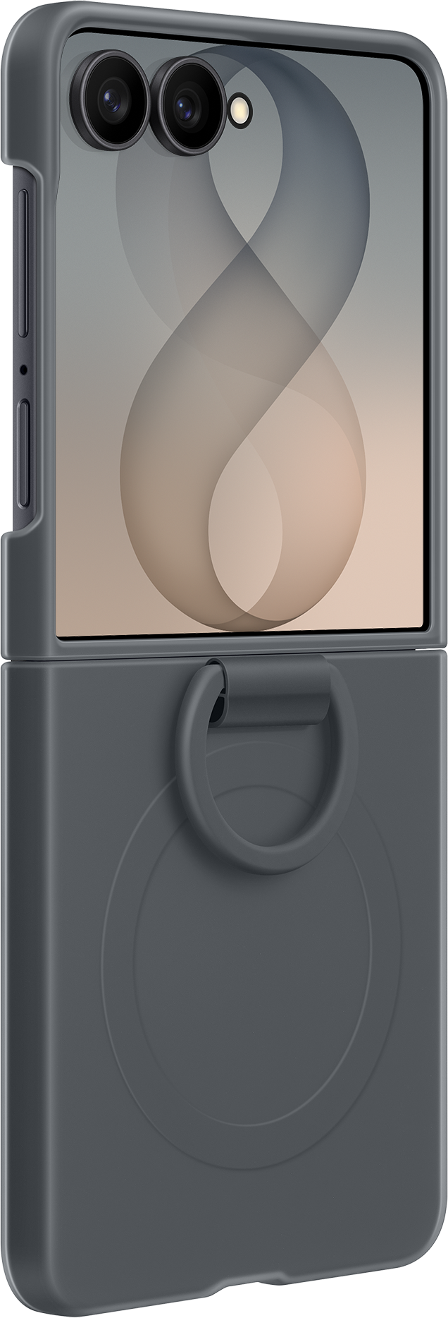 Cover til Samsung Galaxy Z Flip8 F776, Silicone Ring Magnet, Sort EF-EF776CBEGWW