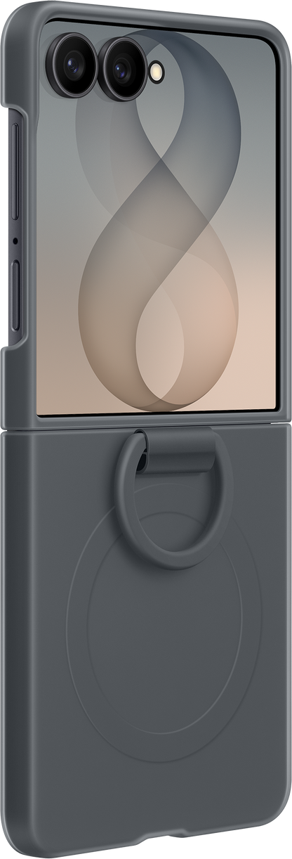 Cover til Samsung Galaxy Z Flip8 F776, Silicone Ring Magnet, Sort EF-EF776CBEGWW