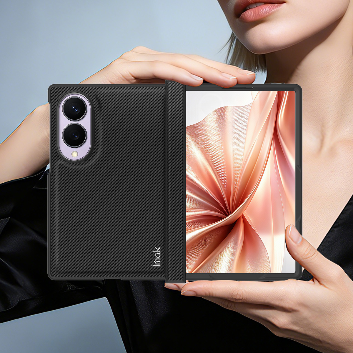 Cover til Samsung Galaxy Z Fold8 F971, Imak, Carbon, Sort