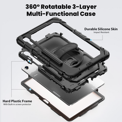Cover til Samsung Galaxy Tab S11, Tech-Protect, Solid360, Sort
