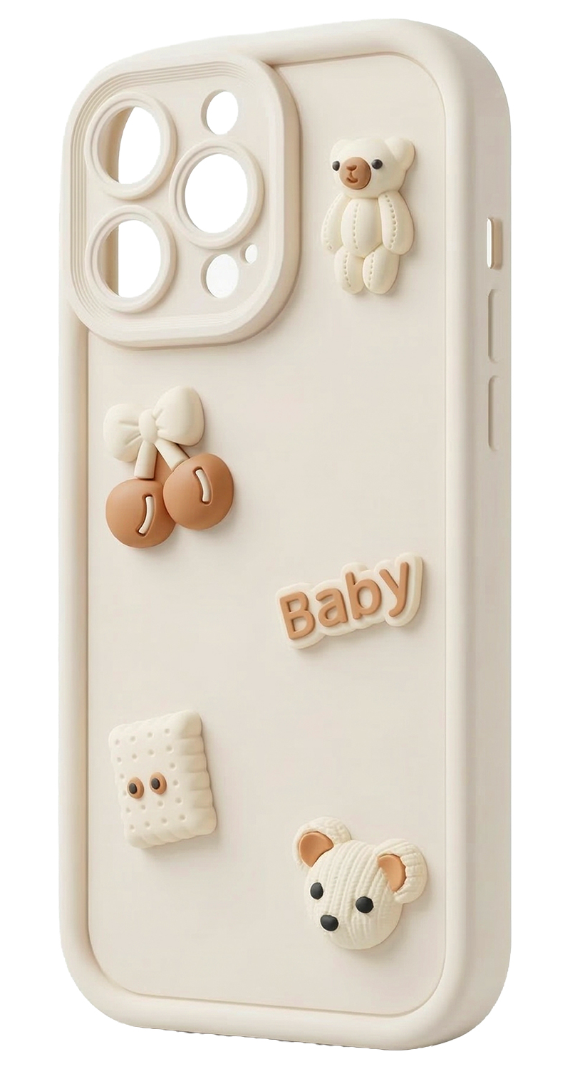 Case for Samsung Galaxy A57 5G, OEM, Ultra Trendy 3D Bear, Beige