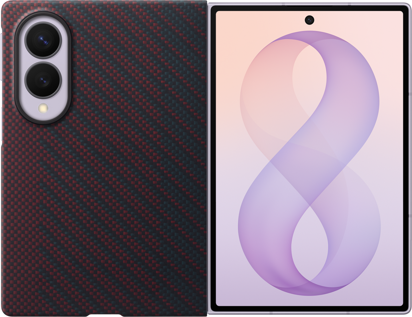 Cover til Samsung Galaxy Z Fold8 F971, Carbon Magnet Case, Rød EF-KF971SREGWW