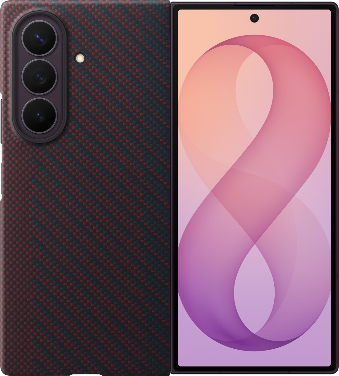 Cover til Samsung Galaxy Z Fold8 Ultra F976, Carbon Magnet Case, Rød EF-KF976SREGWW