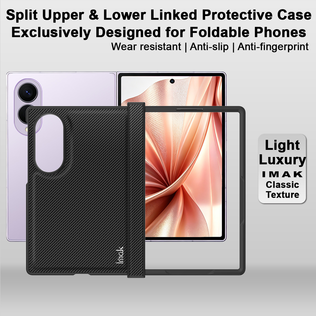 Cover til Samsung Galaxy Z Fold8 F971, Imak, Carbon, Sort