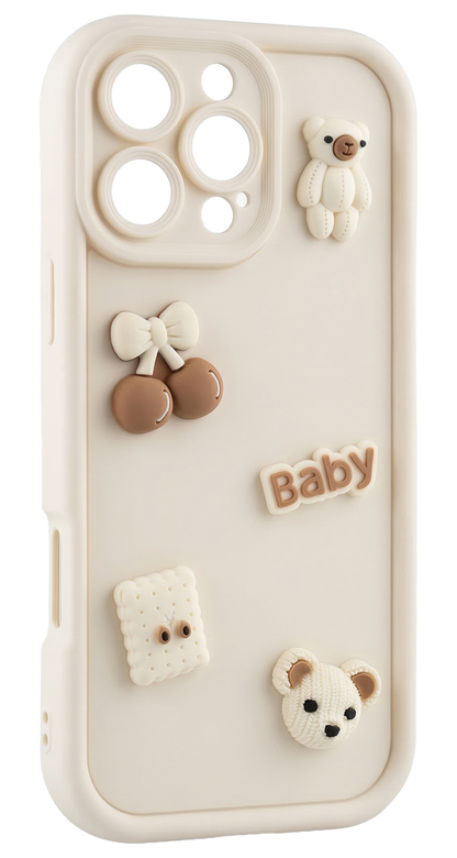 Cover til Samsung Galaxy S26 Ultra S948, OEM, Ultra Trendy 3D Bear, Beige