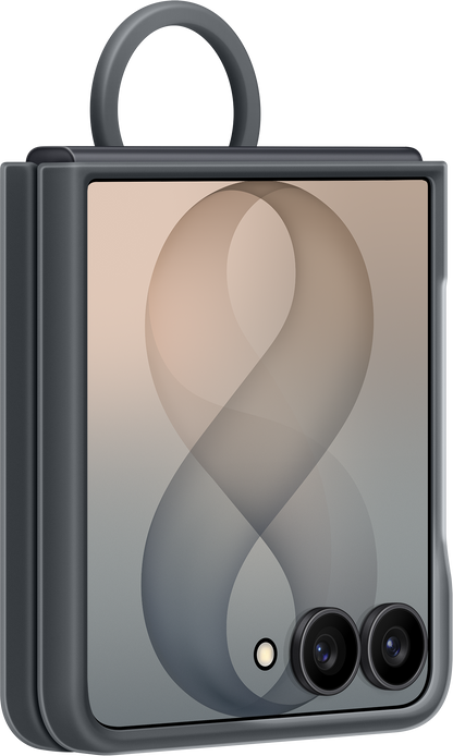 Cover til Samsung Galaxy Z Flip8 F776, Silicone Ring Magnet, Sort EF-EF776CBEGWW