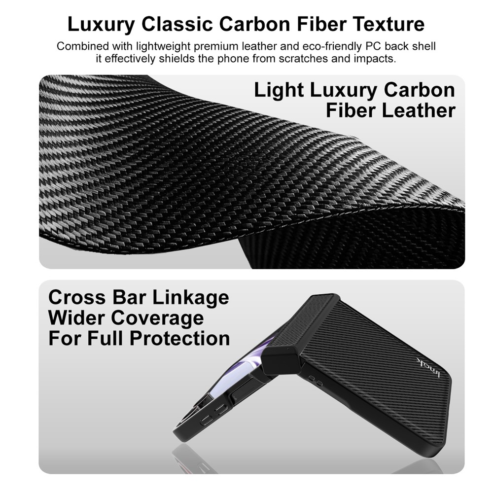 Cover til Samsung Galaxy Z Flip8 F776, Imak, Carbon, Sort