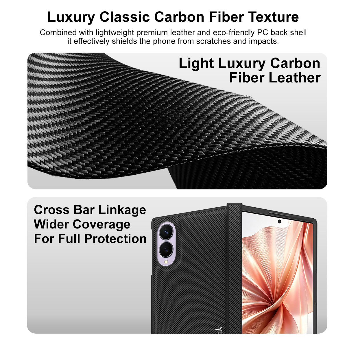 Cover til Samsung Galaxy Z Fold8 F971, Imak, Carbon, Sort