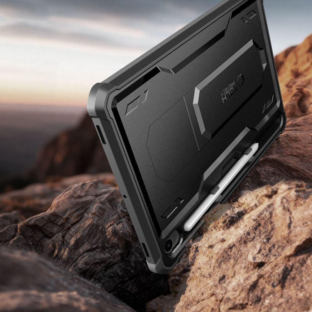Cover til Samsung Galaxy Tab S10 Lite / Tab S10 FE / Tab S9, Tech-Protect, Kevlar Pro, Sort