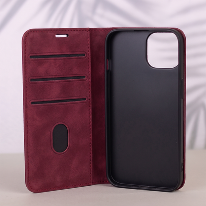 Etui til Samsung Galaxy A18 5G A186 / A17 4G A175 / A17 5G A176 / A26 A266, OEM, Smart Suede, bordeauxfarvet