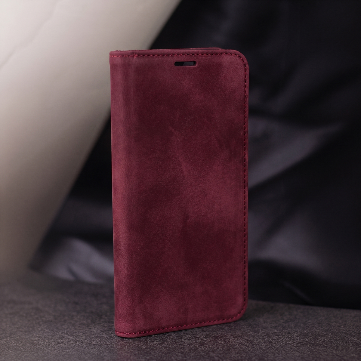 Etui til Samsung Galaxy A18 5G A186 / A17 4G A175 / A17 5G A176 / A26 A266, OEM, Smart Suede, bordeauxfarvet