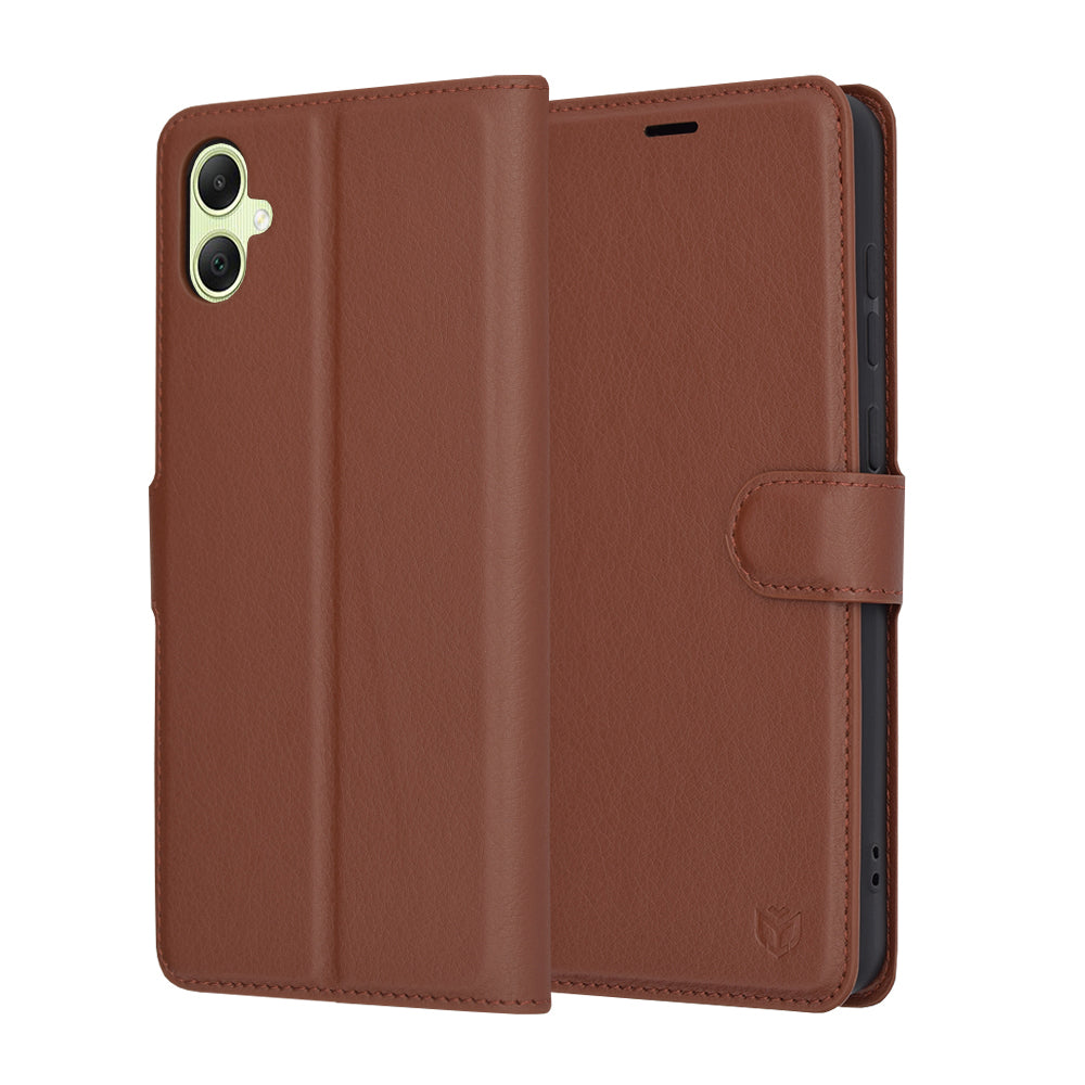 Cover til Samsung Galaxy A05 A055, Techsuit, Leather Folio, Brun