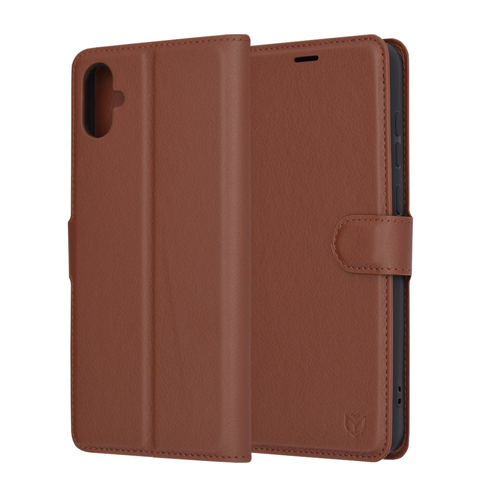 Cover til Samsung Galaxy A05 A055, Techsuit, Leather Folio, Brun