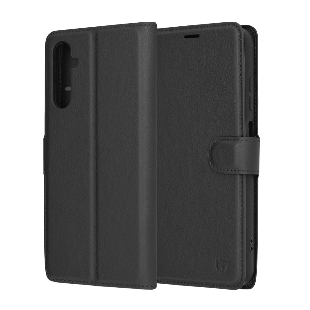 Cover til Samsung Galaxy A05s A057, Techsuit, Leather Folio, Sort