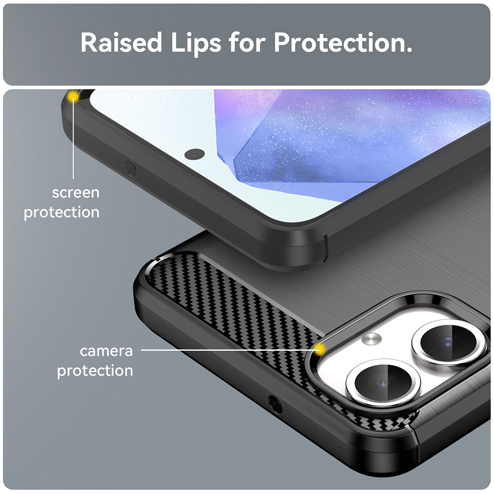 Cover til Samsung Galaxy A06 A065, Techsuit, Carbon, Sort