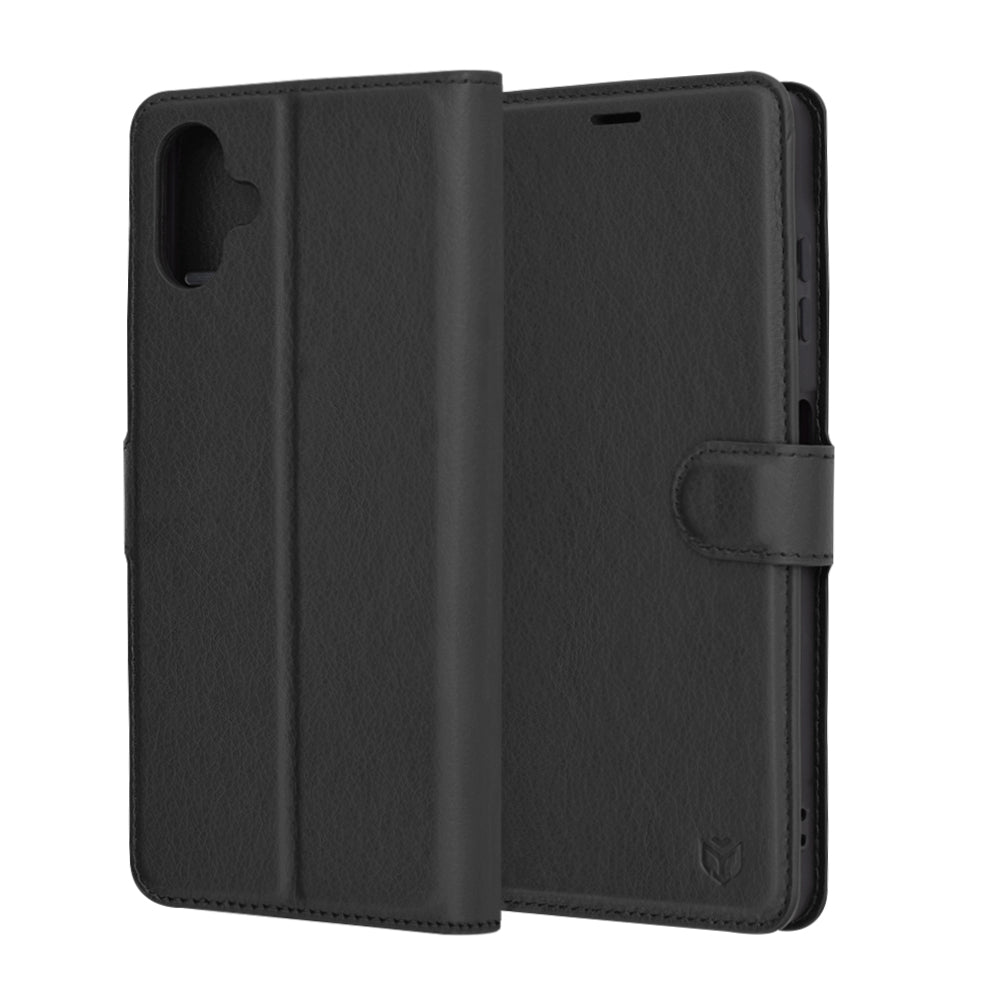 Case for Samsung Galaxy A06 A065, Techsuit, Leather Folio, Black