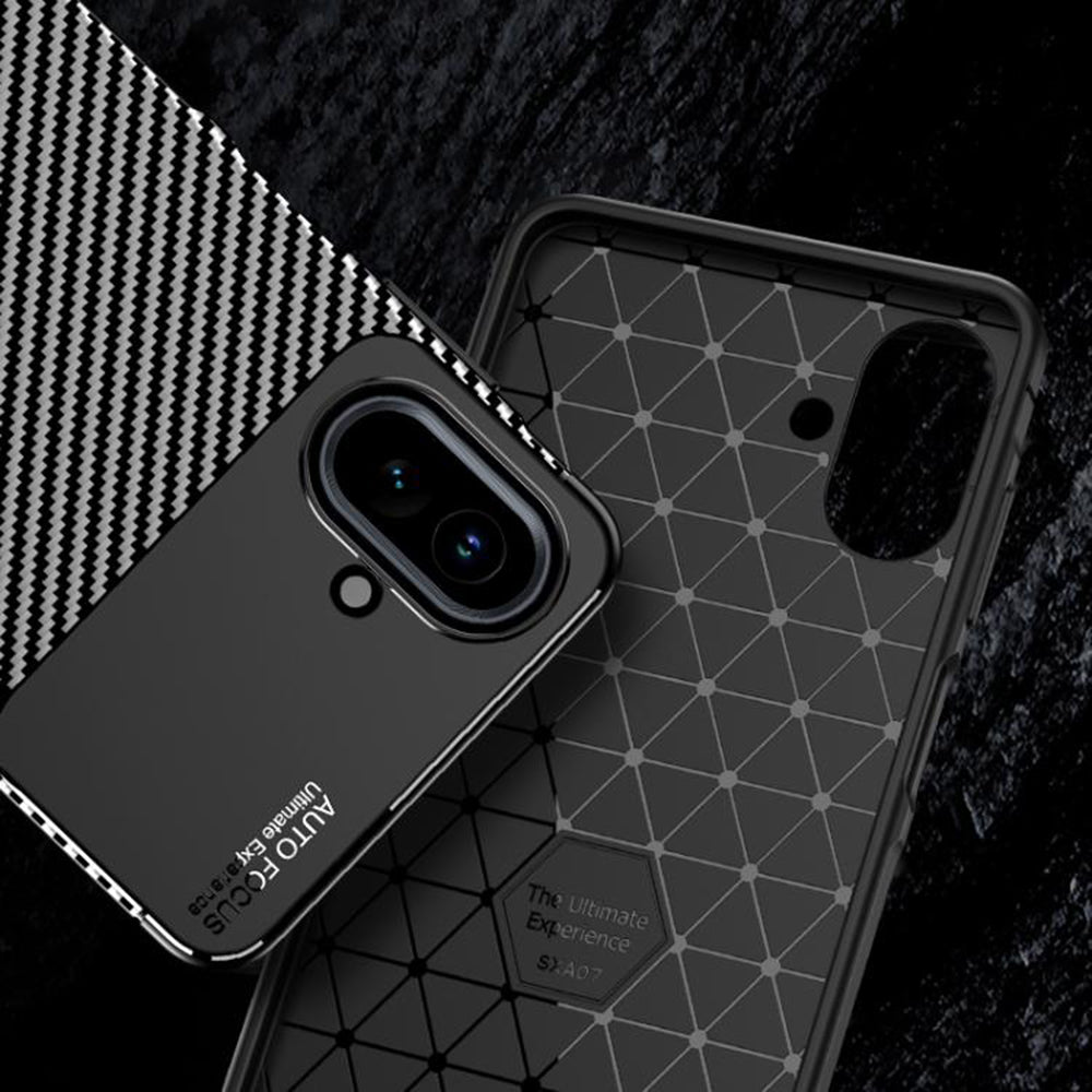 Cover til Samsung Galaxy A07 4G A075, Techsuit, CarbonFiber, Sort