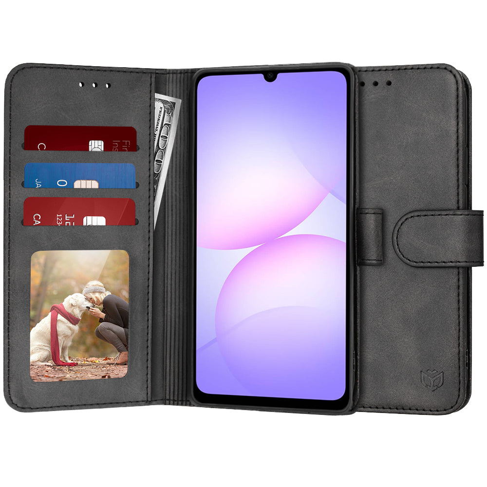 Cover til Samsung Galaxy A07 4G A075, Techsuit, Diary Book, Sort