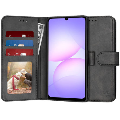 Cover til Samsung Galaxy A07 4G A075, Techsuit, Diary Book, Sort
